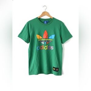 adidas Originals x Pharrell Williams Hu Rainbow Trefoil Tee Green Men's Small